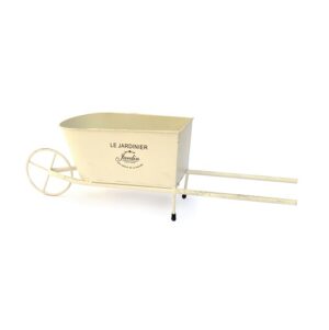 Jardinière Brouette en métal - Beige