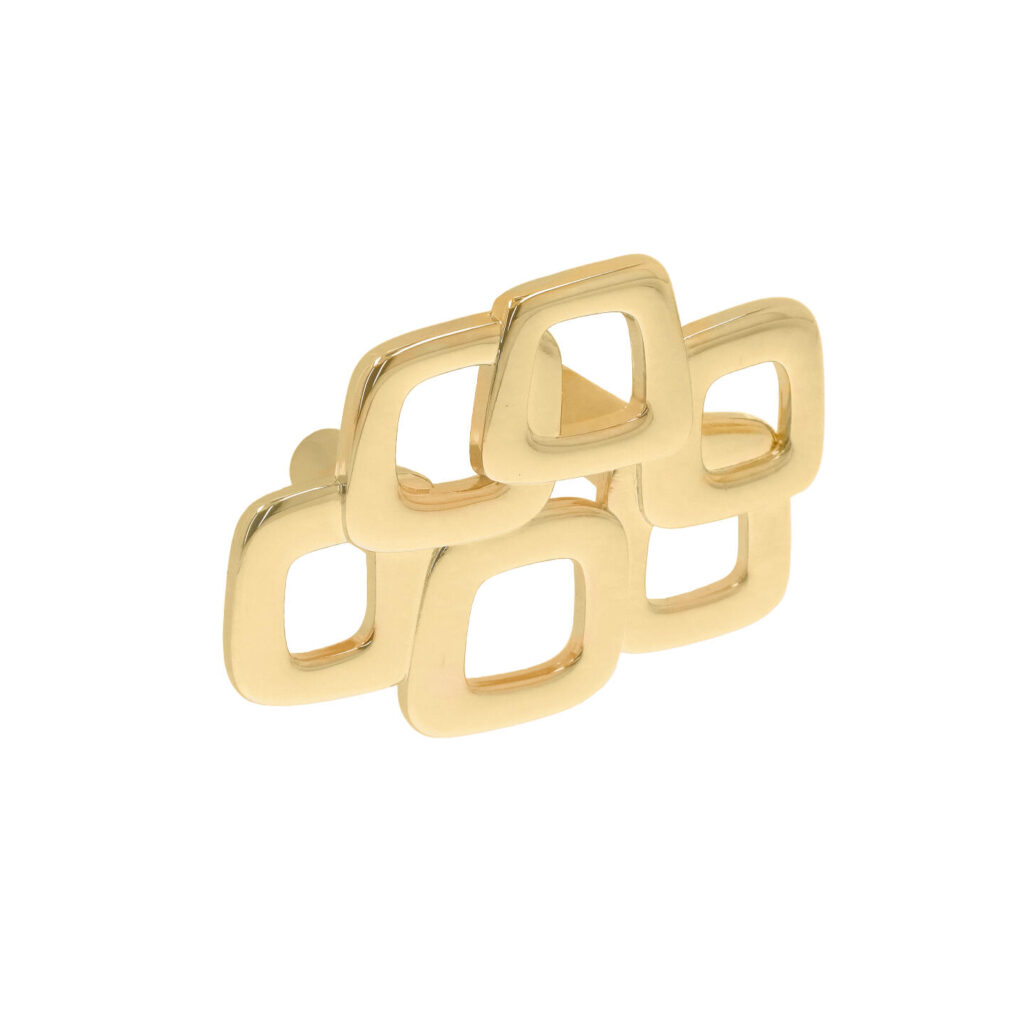 Poignée pour meubles en zamac Entraxe 32mm plaqué or Lot de 6 - Jaune / doré, Zamak