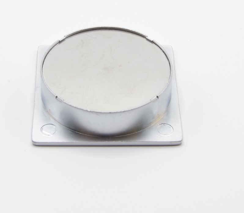 Poignée cuvette carrée de meuble en zamac 50x50 mm CHROMÉ MAT - Jaune / doré, Zamak - imagine 4