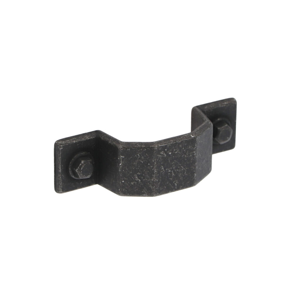 Poignée pour meubles en zamac Entraxe 64mm Fer noir vintage Lot de 6 - Zamak