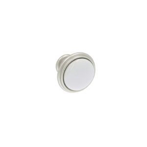 Bouton pour meubles en zamac et Porcelaine Diamètre 35mm Argent Nottingham – Gris / argent, Zamak
