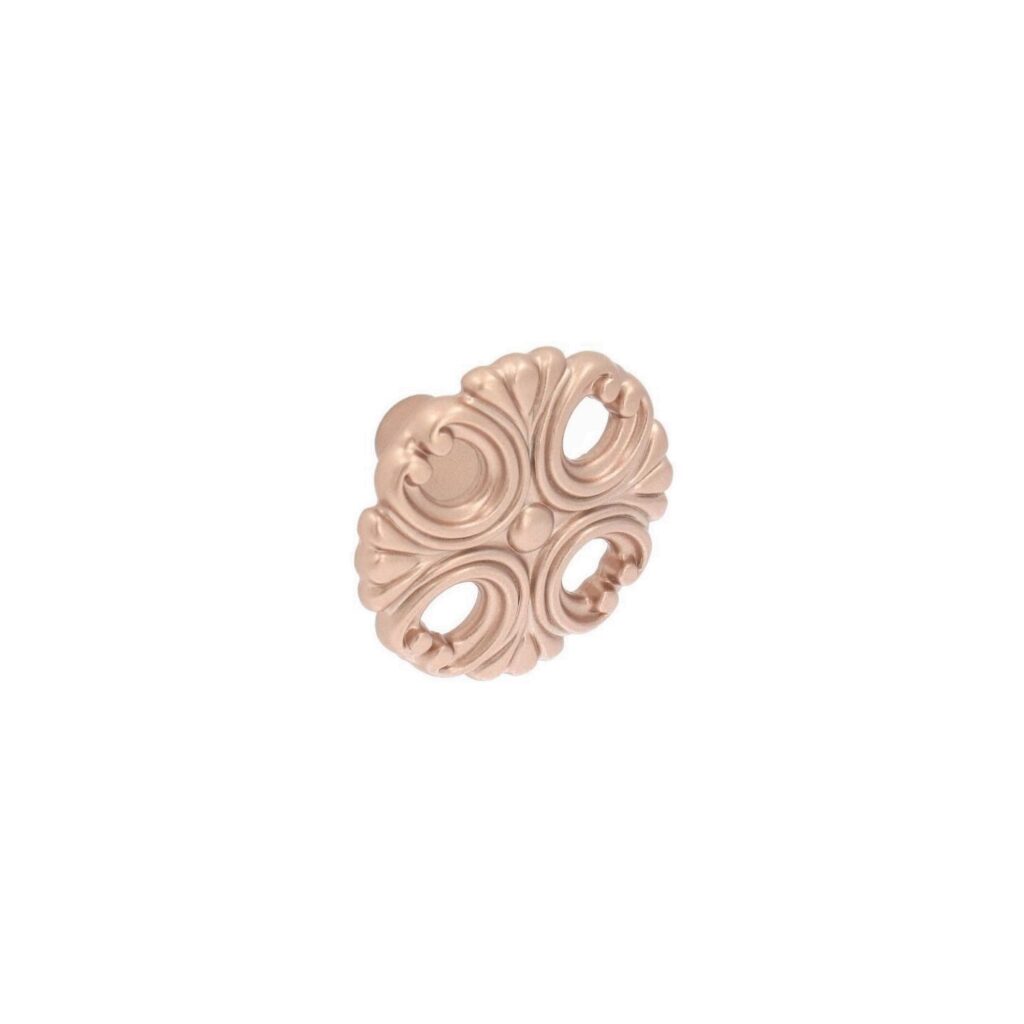 Bouton pour meubles en zamac Diamètre 37mm Or mat rose Lot de 6 - Zamak