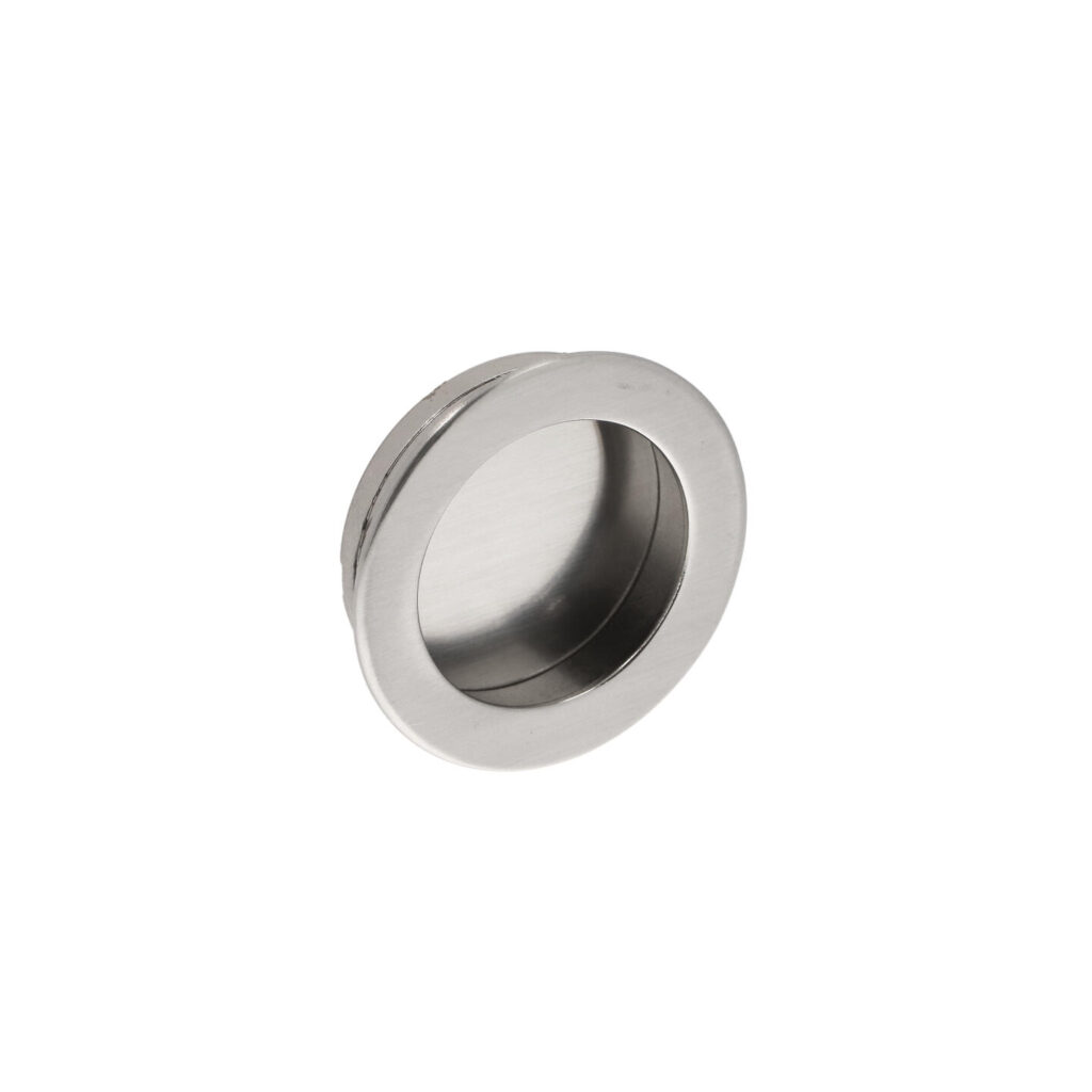 Poignée encastrée en zamac Diamètre 50mm Nichel satiné - Gris / argent, Zamak