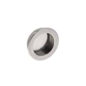 Poignée encastrée en zamac Diamètre 50mm Nichel satiné – Gris / argent, Zamak