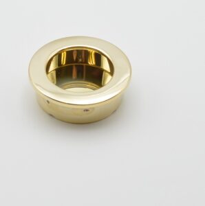 Poignée cuvette ronde de meuble en zamac  D 40 mm DORÉ  Lot de 25 – Jaune / doré, Zamak