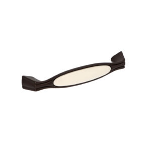Poignée pour meubles en zamac et Porcelaine Entraxe 128mm Brun alu Lot de 25 – Marron, Zamak