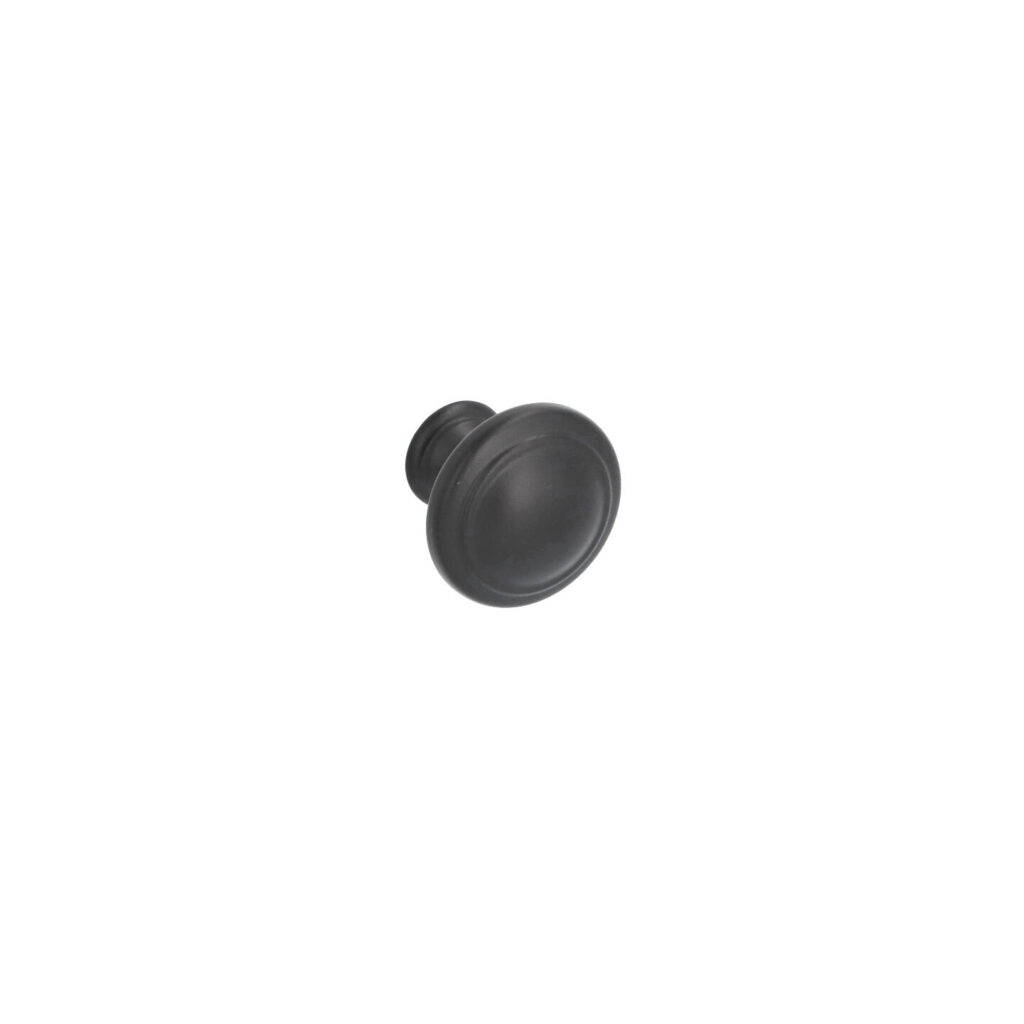 Bouton pour meubles en zamac Diamètre 25mm Vernis noir mat Lot de 6 - Zamak