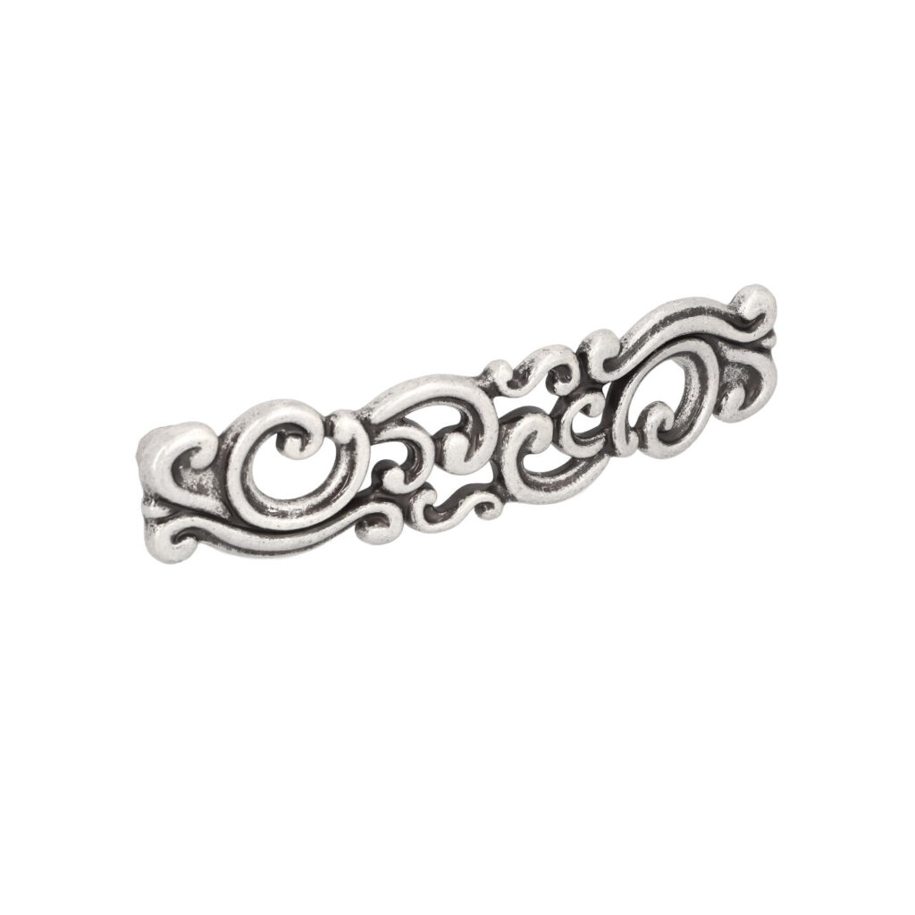 Poignée pour meubles en zamac Entraxe 96mm Vieil argent brillant - Gris / argent, Zamak