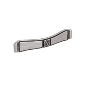 Poignée pour meubles en zamac Entraxe 96mm Vieil argent brillant Lot de 6 – Gris / argent, Zamak