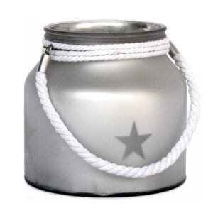 Bougeoir en verre argenté, H 15,5 cm – Gris / argent, Cristal