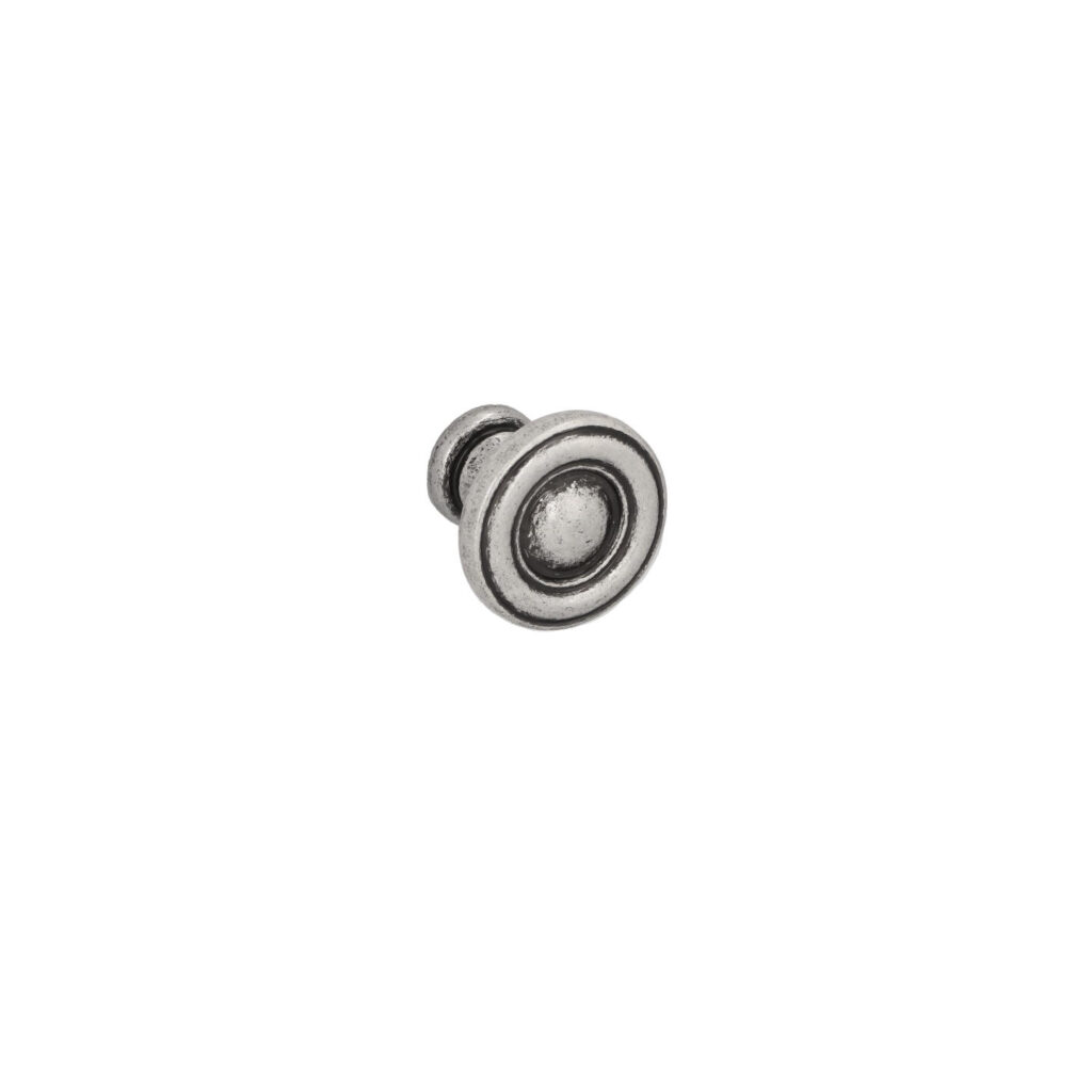 Bouton pour meubles en zamac Diamètre 25mm Vieil argent brillant - Gris / argent, Zamak