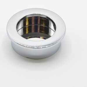 Poignée cuvette ronde de meuble en zamac  D 40 mm CHROMÉ BRILLANT  Lot de 25 – Gris / argent, Zamak
