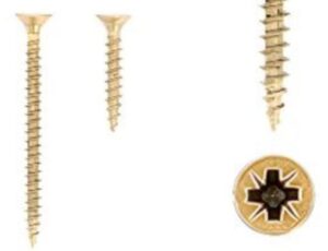 1 kit composés de 2 vis 4x25 mm + 2 vis 4x50 mm Patine royale en or ivoire Lot de 25 - Beige, Zinc