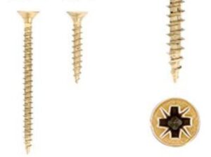 1 kit composés de 2 vis 4x25 mm + 2 vis 4x50 mm Patine royale en or ivoire Lot de 25 - Beige, Zinc