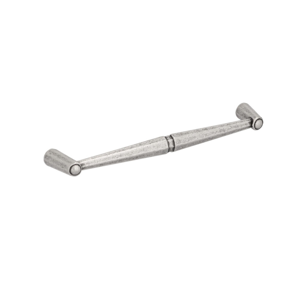 Poignée pour meubles en zamac Entraxe 160mm Vieil argent brillant Lot de 6 - Gris / argent, Zamak