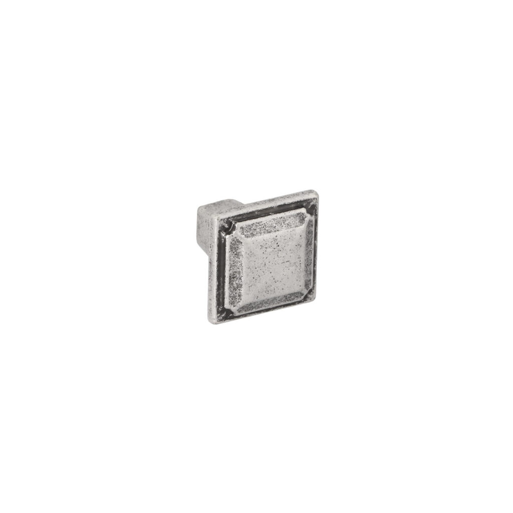 Bouton pour meubles en zamac Diamètre 28mm x 28 Vieil argent brillant Lot de 25 - Gris / argent, Zamak