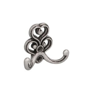 Portemanteau en zamac Diamètre 73mm x 62 Vieil argent brillant - Gris / argent, Zamak