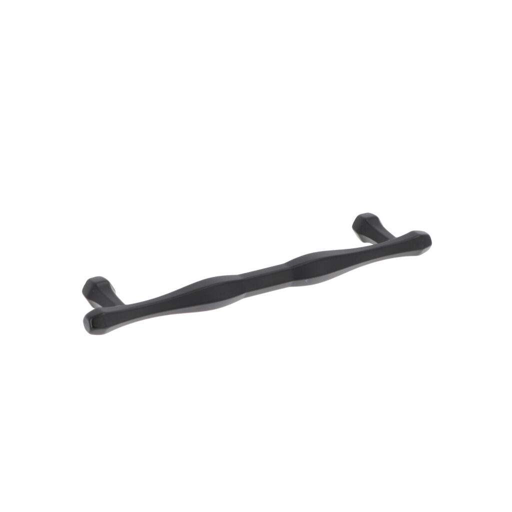 Poignée pour meubles en zamac Entraxe 128mm Vernis noir mat Lot de 6 - Zamak