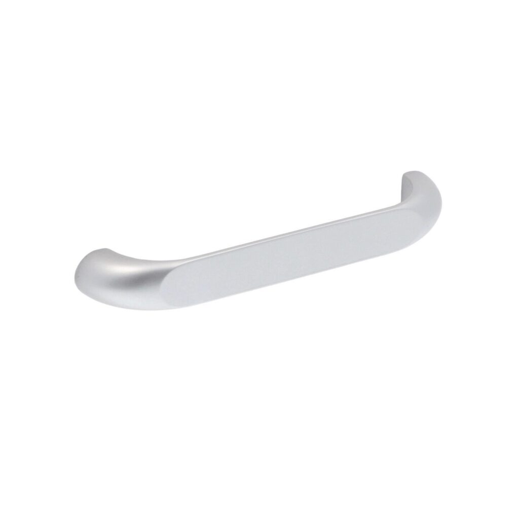 Poignée pour meubles en zamac Entraxe 128mm Aluminium mat verni - Gris / argent, Zamak