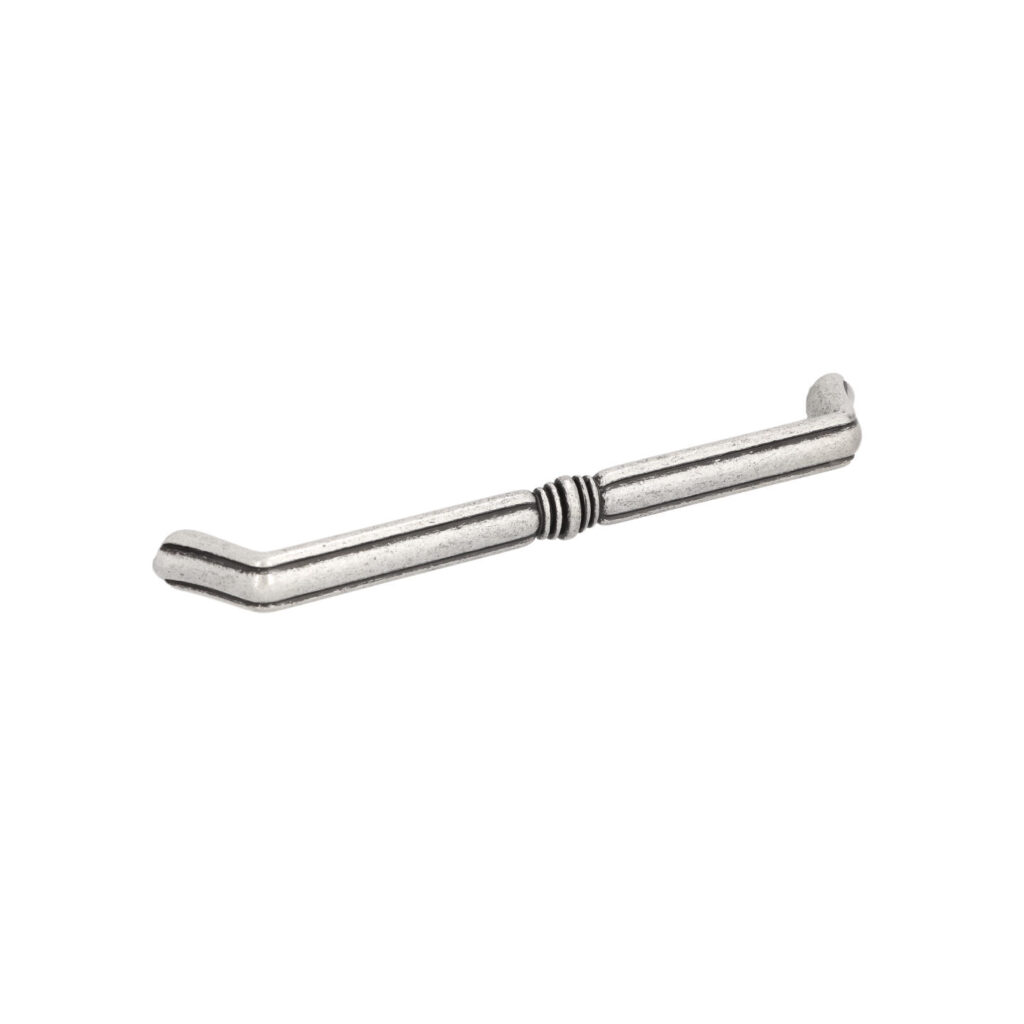 Poignée pour meubles en zamac Entraxe 160mm Vieil argent brillant Lot de 6 - Gris / argent, Zamak