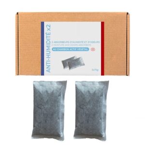 Sachets anti‑humidité au charbon actif végétal – Lot de 2 - Noir