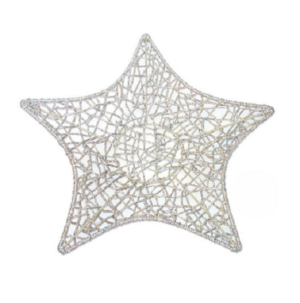 Plateau étoile en métal argenté 36x31 x h 4cm lot de 2 - Gris / argent