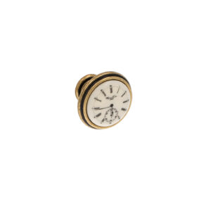 Bouton pour meubles en zamac et Porcelaine Diamètre 35mm Florence antique Lot de 25 – Marron, Zamak