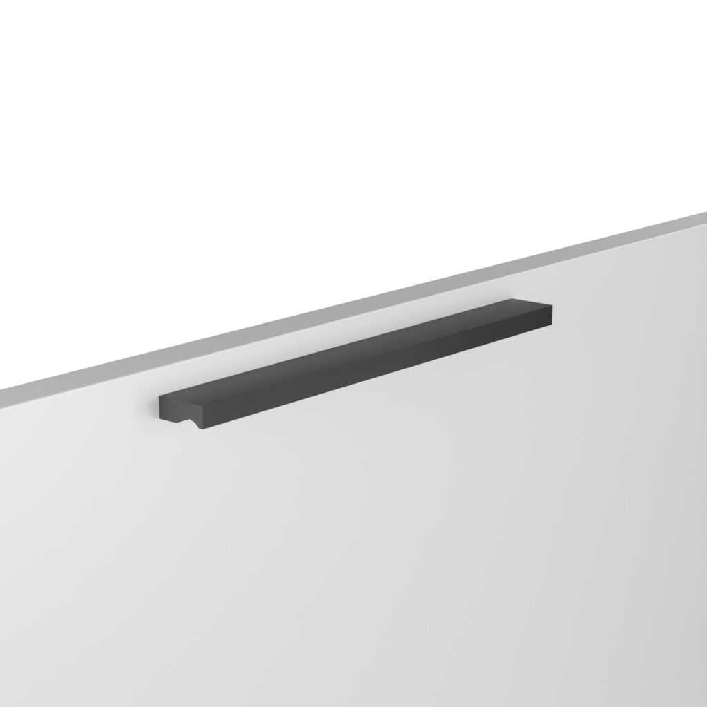 Poignée pour meubles en zamac Entraxe 160mm finition Vernis noir mat - Zamak