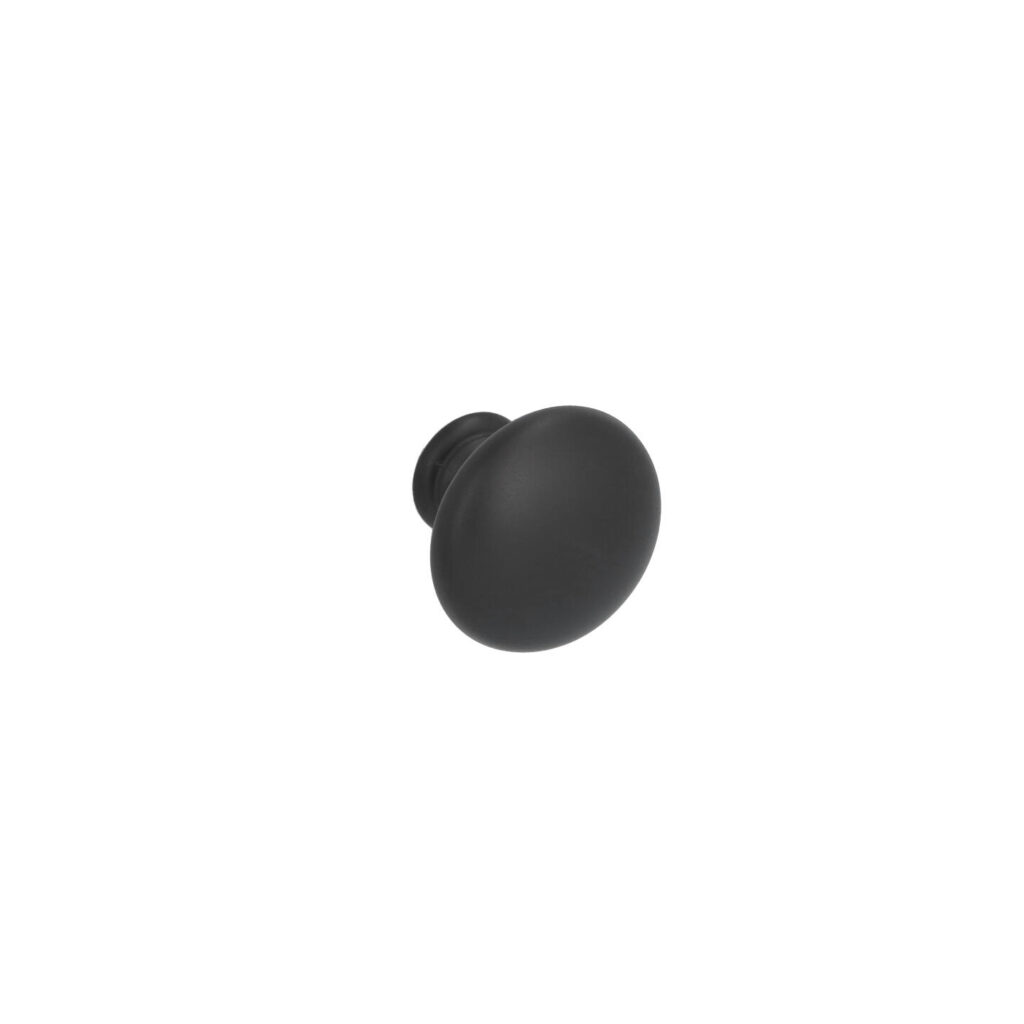 Bouton pour meubles en zamac Diamètre 30mm Vernis noir mat Lot de 6 - Zamak