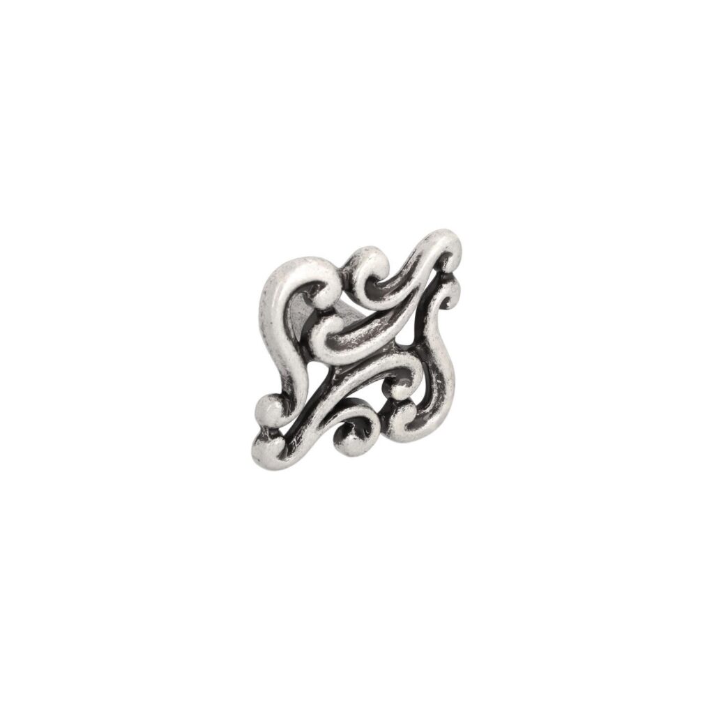 Bouton pour meubles en zamac Diamètre 38mm x 23 Vieil argent brillant Lot de 25 - Gris / argent, Zamak