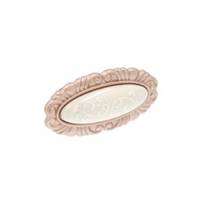 Bouton pour meubles en zamac et Porcelaine Entraxe 32mm Or mat rose – Zamak