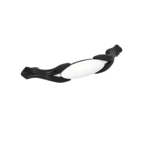 Poignée pour meubles en zamac et Porcelaine Entraxe 96mm Vernis noir mat - Zamak