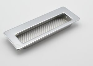 Poignée cuvette rectangulaire de meuble en zamac 115x42 mm CHROME ET ARGENT - Gris / argent, Laiton