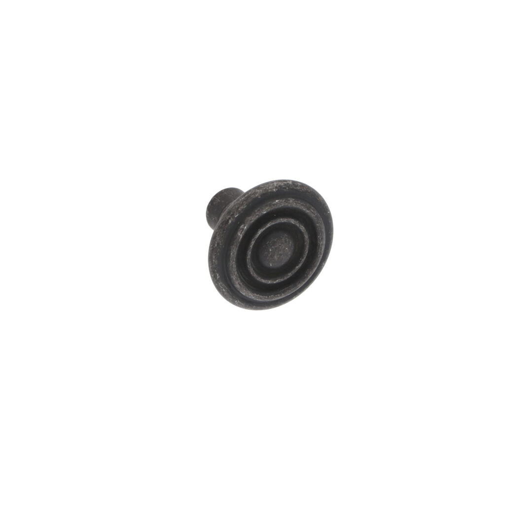 Bouton pour meubles en zamac Diamètre 33mm Fer noir vintage Lot de 25 - Zamak