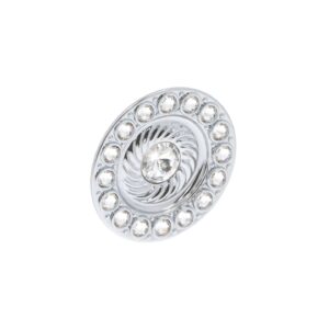 Bouton pour meubles en zamac et cristal Diamètre 60mm chrome poli – Gris / argent, Zamak
