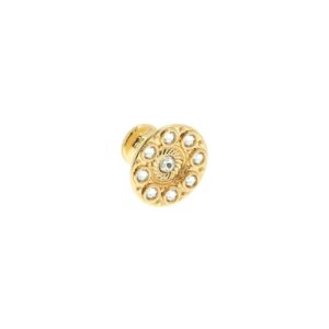 Bouton pour meubles en zamac et cristal Diamètre 32mm plaqué or – Jaune / doré, Zamak