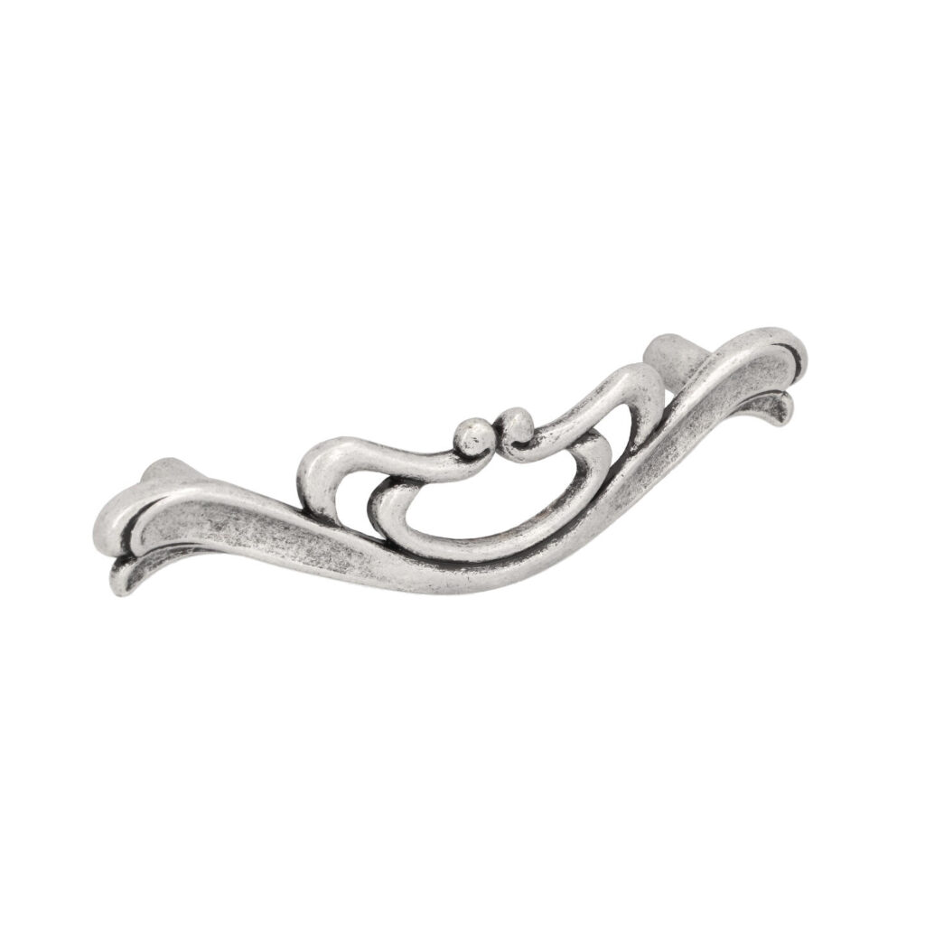 Poignée pour meubles en zamac Entraxe 96mm Vieil argent brillant - Gris / argent, Zamak
