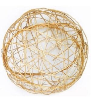 Boule en osier blanc "tupida" diamètre 35 cm - Beige, Rotin
