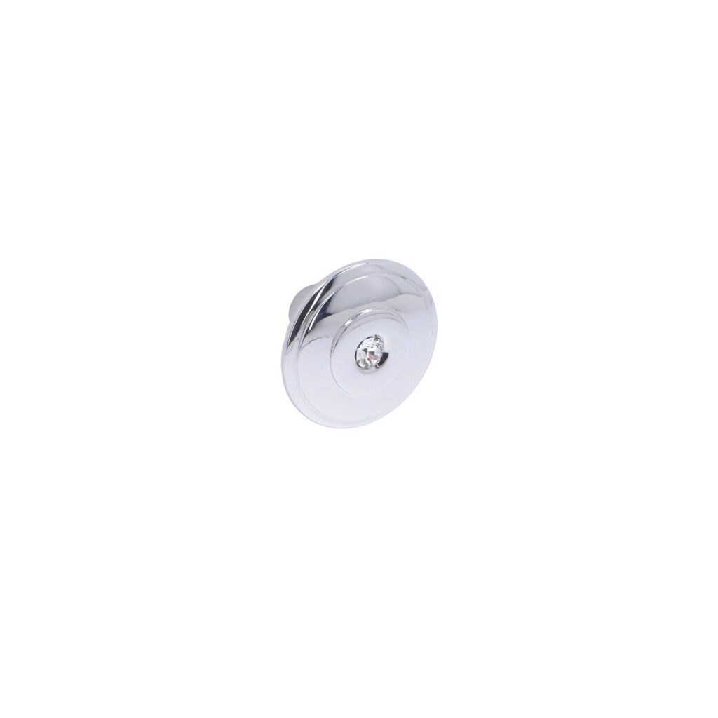 Bouton pour meubles en zamac et cristal Diamètre 30mm chrome poli Lot de 6 - Gris / argent, Zamak