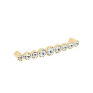 Poignée pour meubles en zamac et cristal Entraxe 128mm plaqué or - Jaune / doré, Zamak