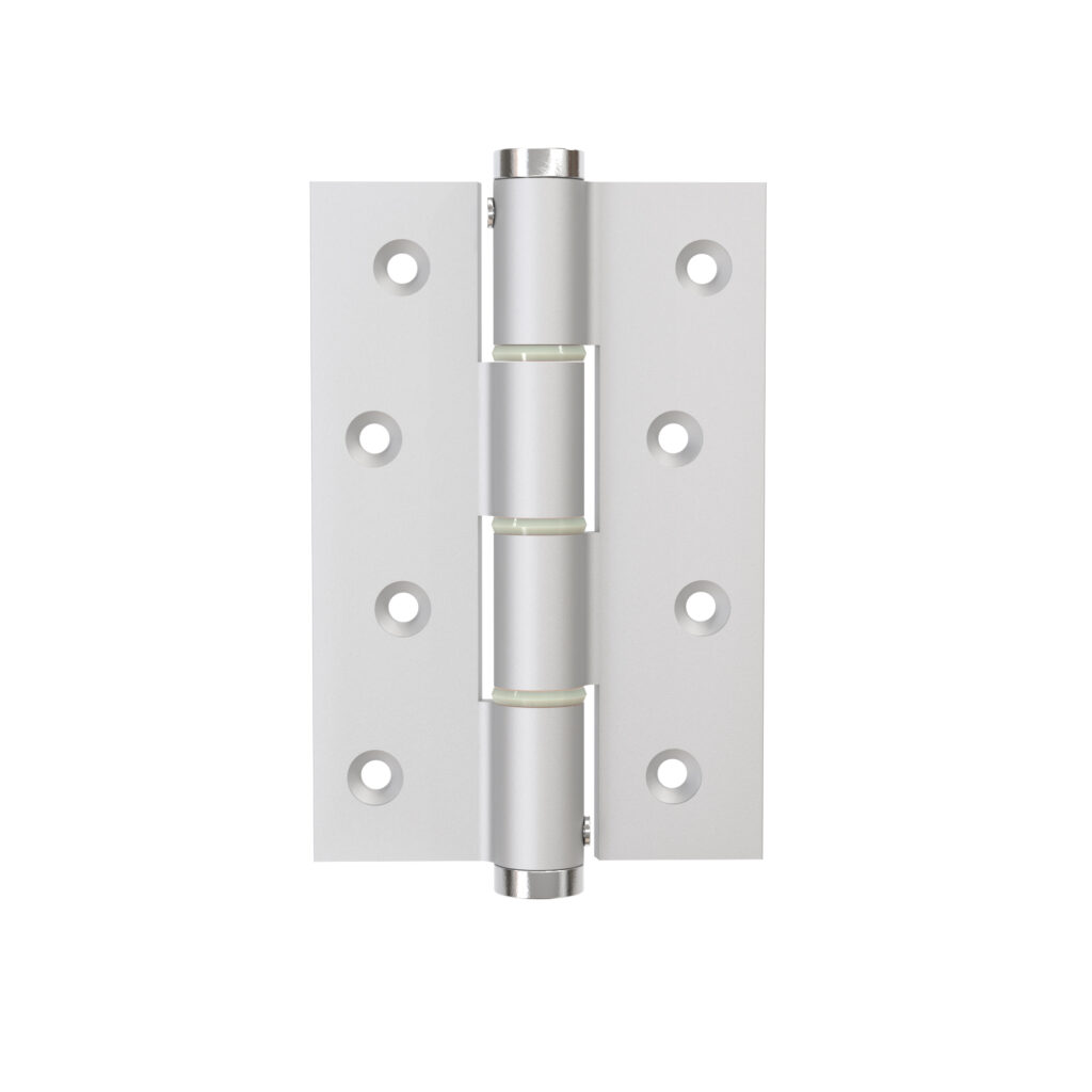 Charnière simple action à ressort, 120X40 mm, en aluminium anodisée argent, pour porte de 40 mm - Gris / argent