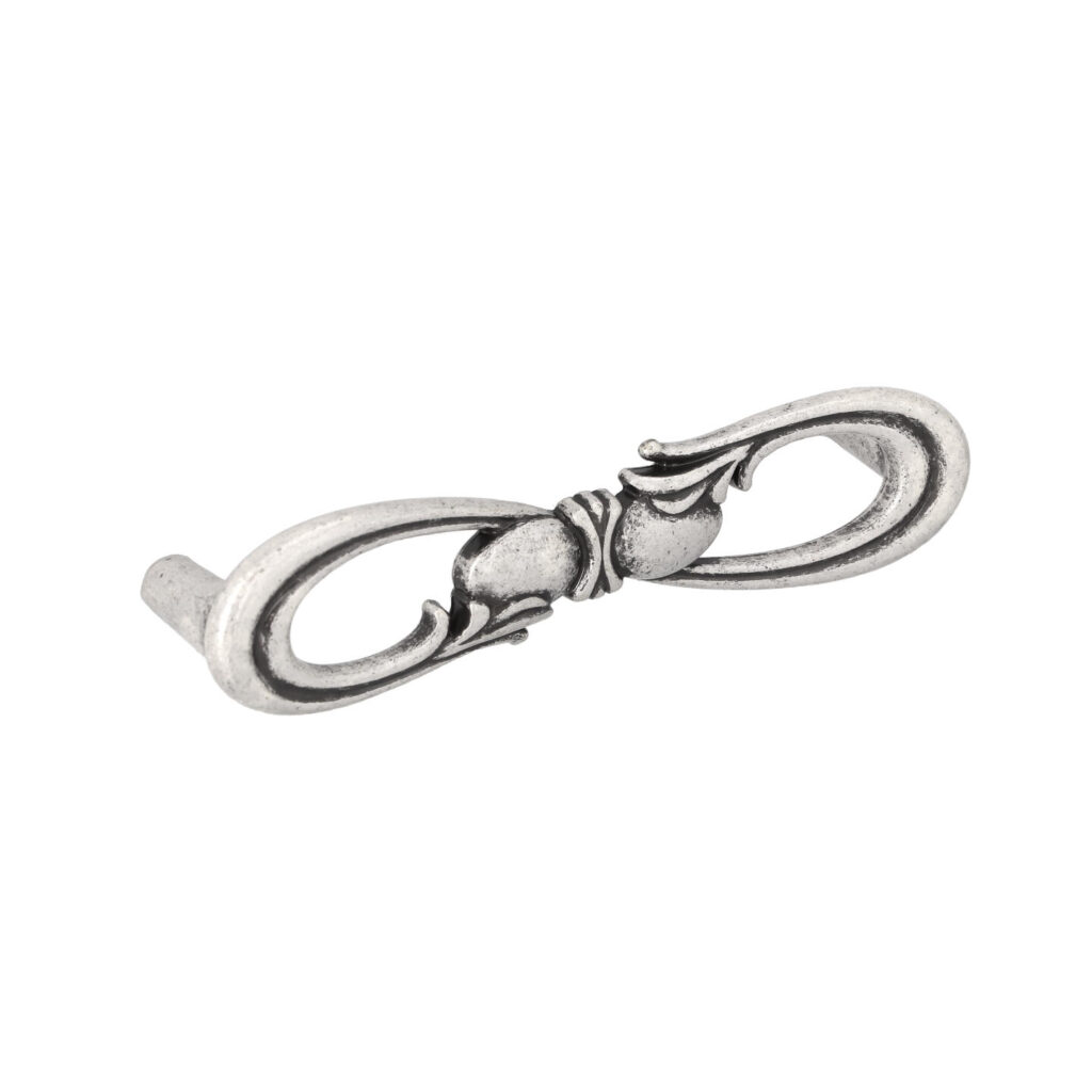 Poignée pour meubles en zamac Entraxe 96mm Vieil argent brillant Lot de 6 - Gris / argent, Zamak