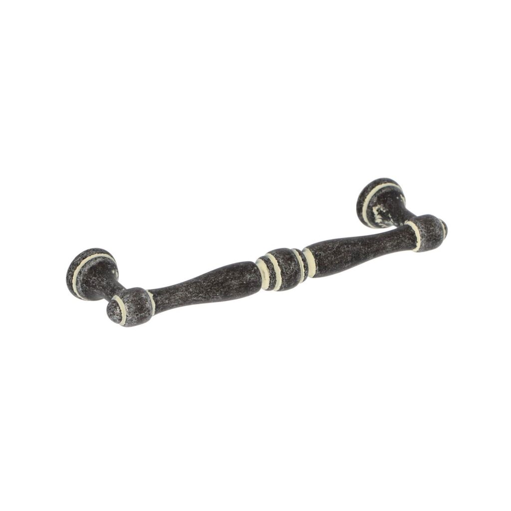Poignée pour meubles en zamac Entraxe 96mm Ivoire rustique Lot de 25 - Gris / argent, Zamak