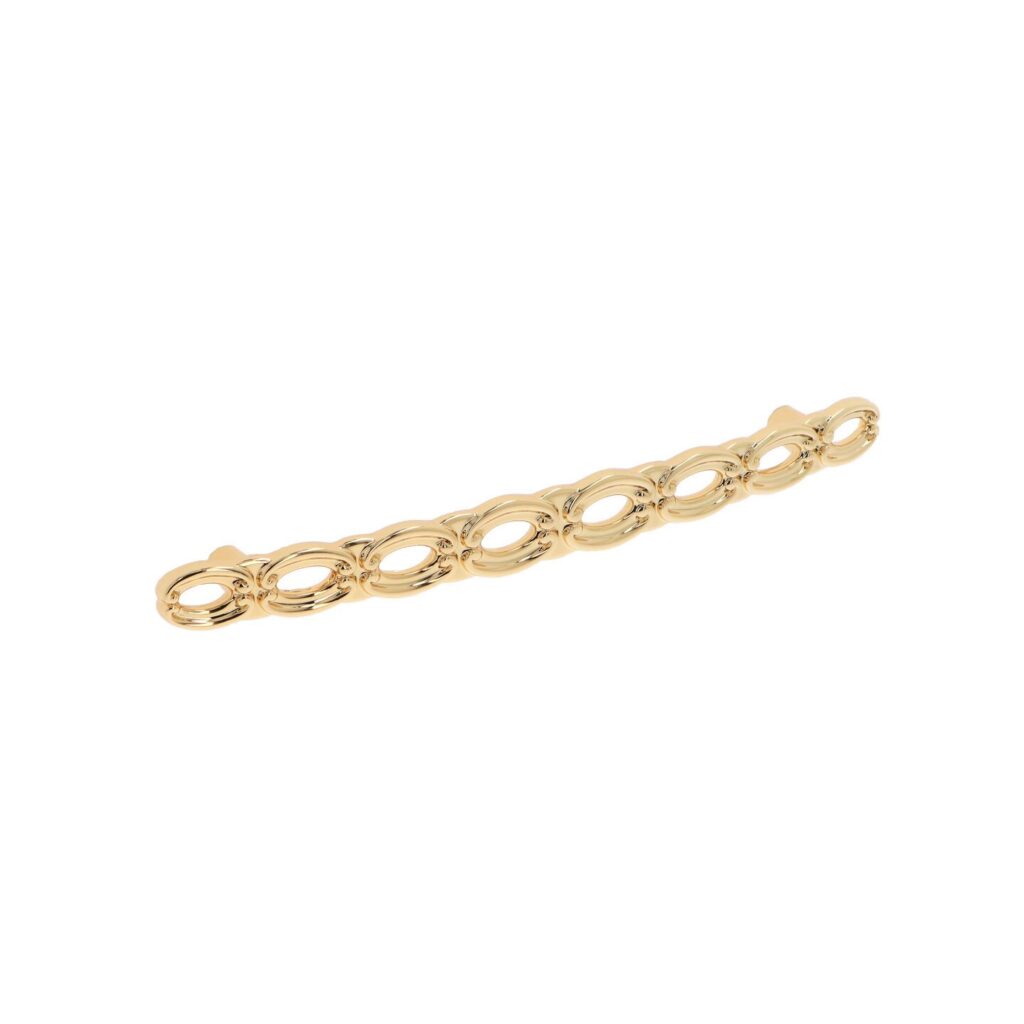 Poignée pour meubles en zamac Entraxe 160mm plaqué or Lot de 6 - Jaune / doré, Zamak
