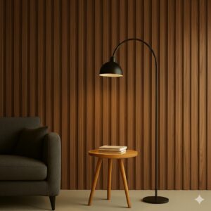 Panneau mural 3D en MDF massif Noyer satiné de 2760 mm X 750 mm – Design ondulé MIDDLE WAVY – Revêtement décoratif intérieur  - Marron