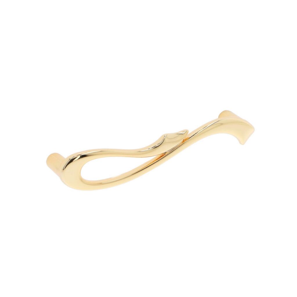 Poignée pour meubles en zamac Entraxe 96mm plaqué or Lot de 25 - Jaune / doré, Zamak