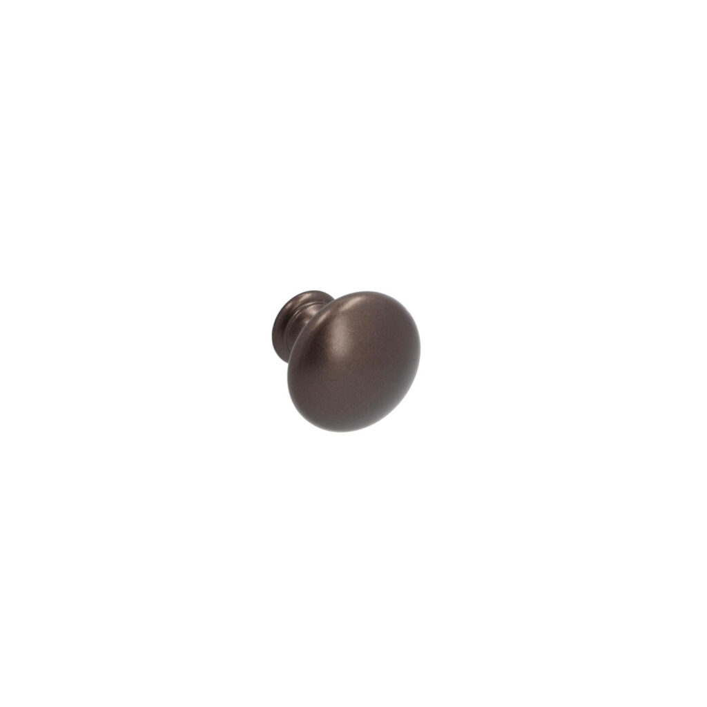Bouton pour meubles en zamac Diamètre 25mm Brun alu Lot de 25 - Marron, Zamak