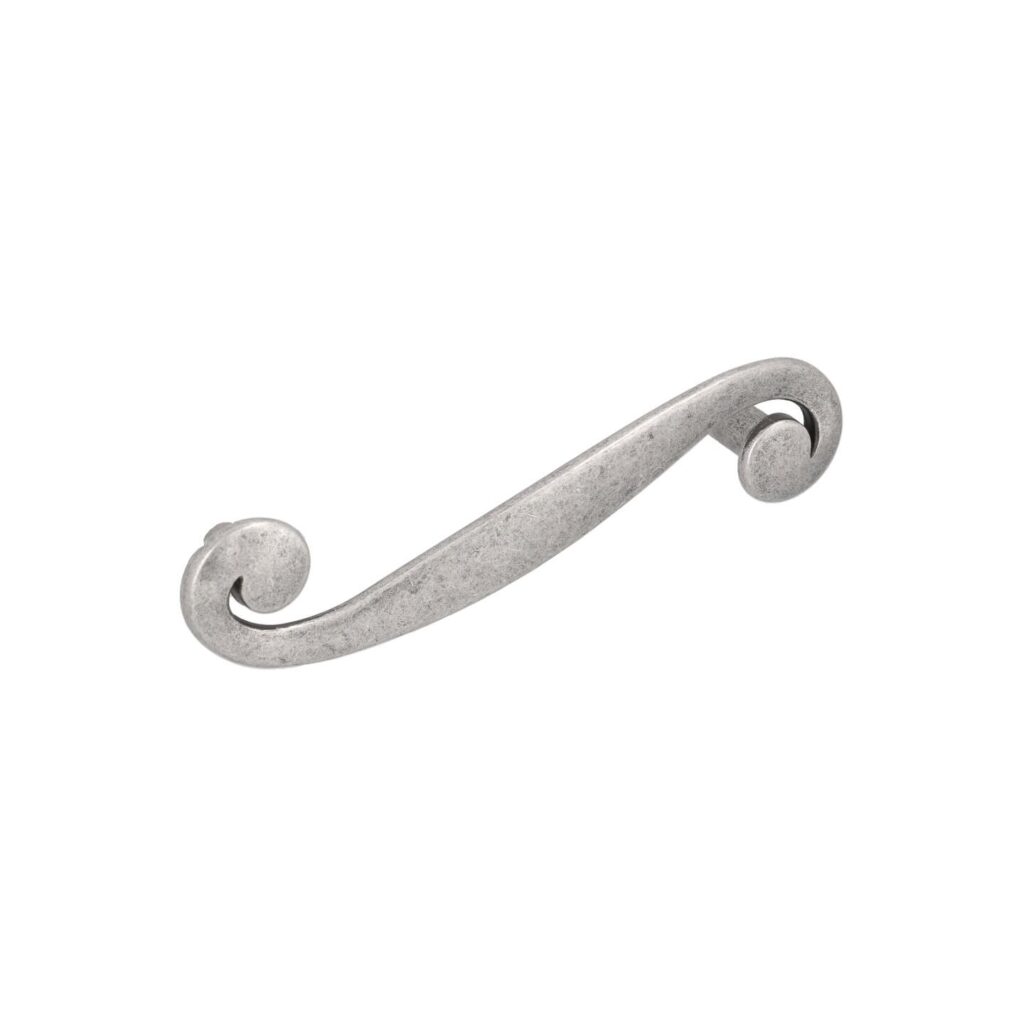 Poignée pour meubles en zamac Entraxe 96mm Vieil argent rayé - Gris / argent, Zamak