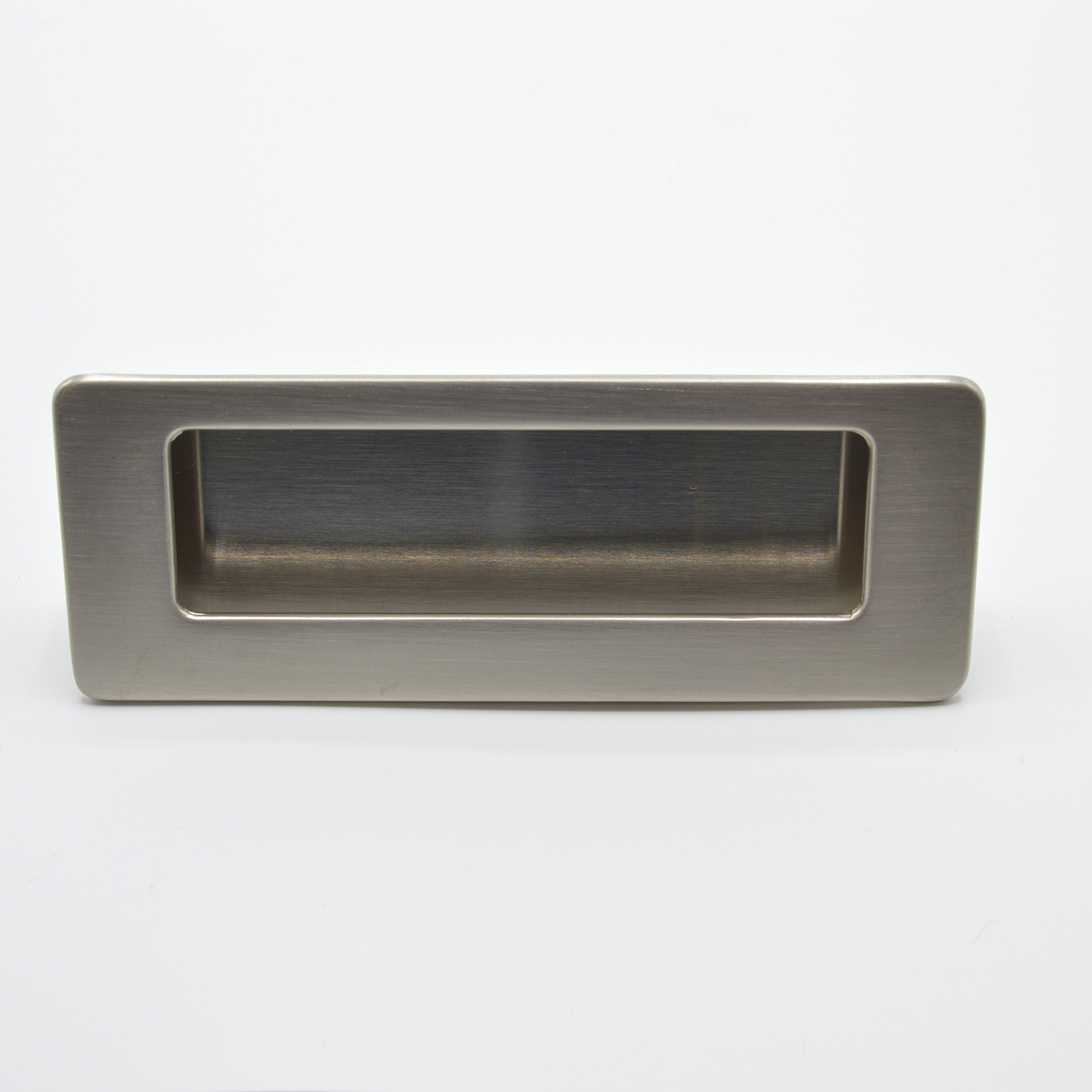 Poignée cuvette rectangulaire de meuble en zamac 113x42 mm NICKELÉ BROSSÉ - Gris / argent, Zamak - imagine 2