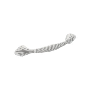 Poignée pour meubles en zamac Entraxe 128mm Patine royale blanche argentée Lot de 25 – Zamak